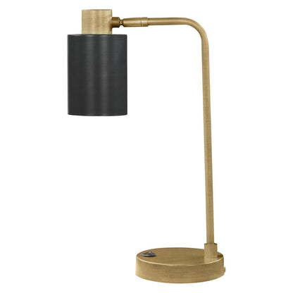 Cherise Adjustable Shade Table Lamp Antique Brass and Matte Black 923303