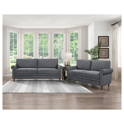 2pc Set: Sofa, Love 9240DGY*2