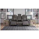 HyllMont Power Reclining Sofa Ash-9300315