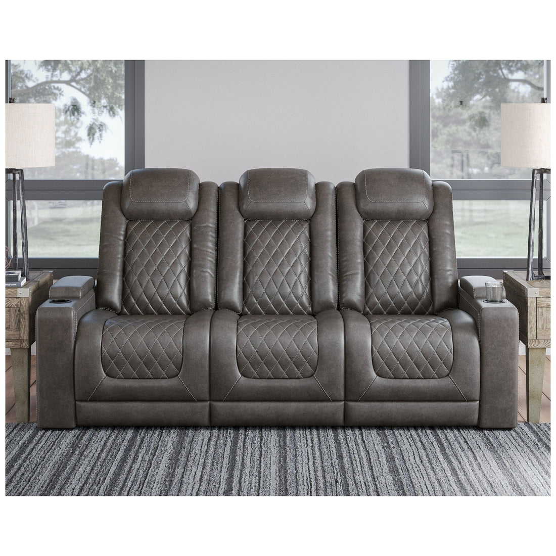 HyllMont Power Reclining Sofa Ash-9300315