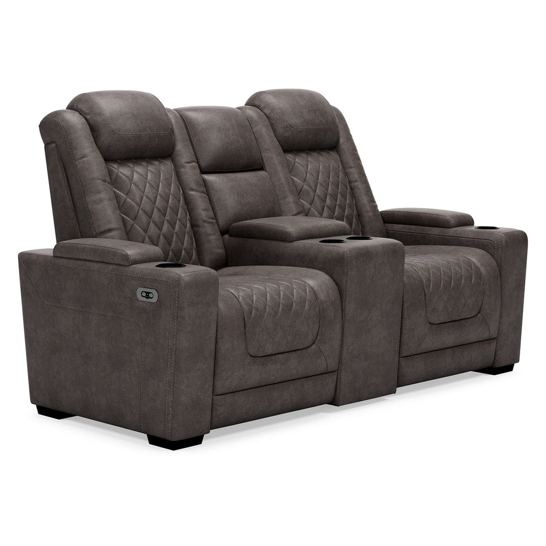 HyllMont Power Reclining Loveseat with Console Ash-9300318