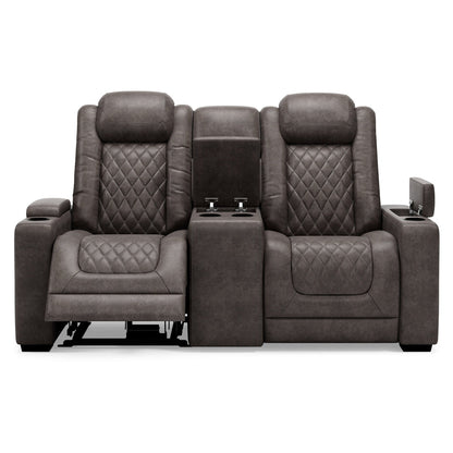 HyllMont Power Reclining Loveseat with Console Ash-9300318