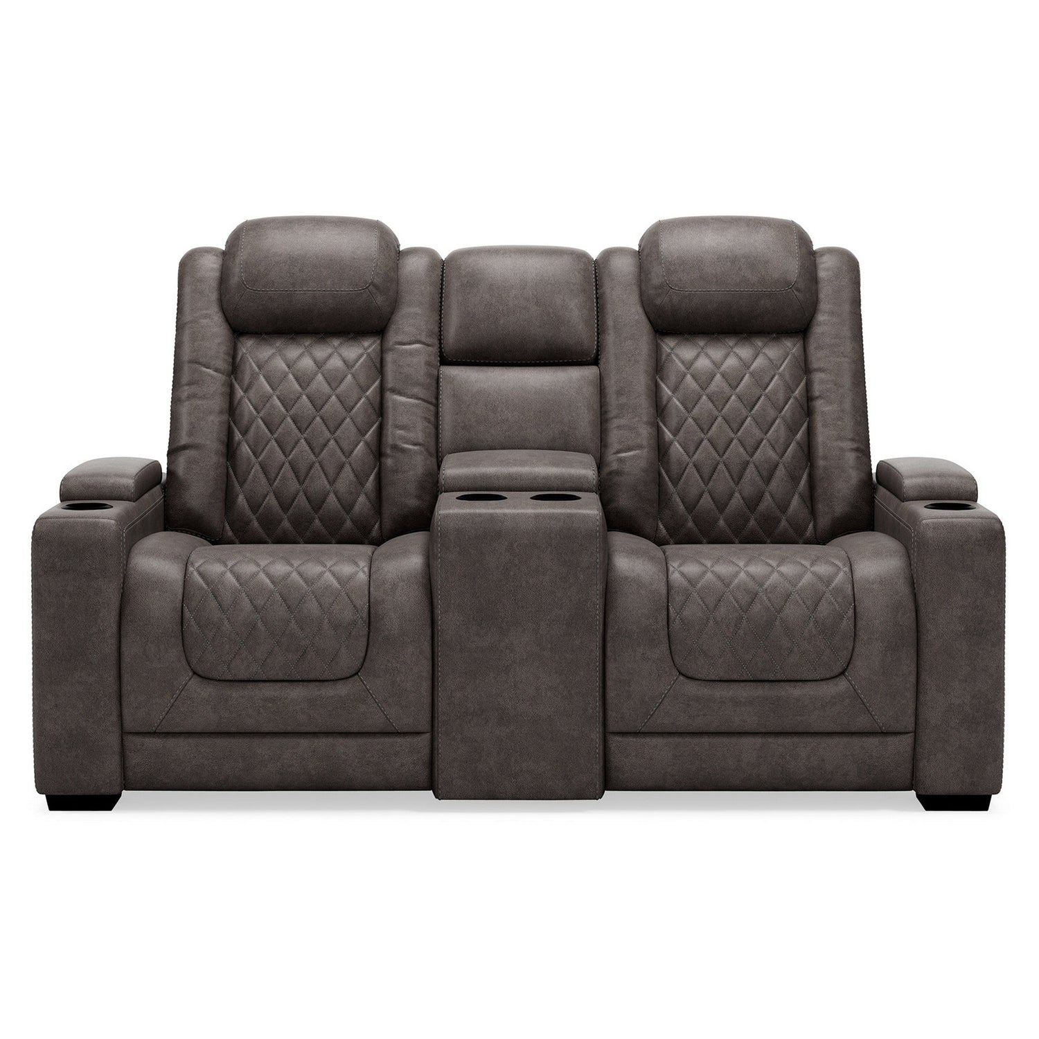 HyllMont Power Reclining Loveseat with Console Ash-9300318