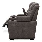 HyllMont Power Reclining Loveseat with Console Ash-9300318