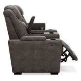 HyllMont Power Reclining Loveseat with Console Ash-9300318