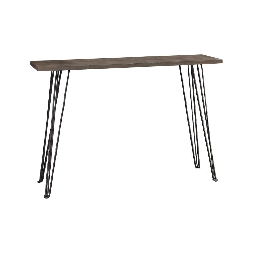 Neville Rectangular Console Table Concrete and Black 930050