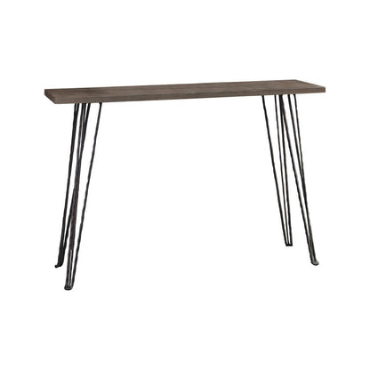 Neville Rectangular Console Table Concrete and Black 930050