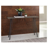 Neville Rectangular Console Table Concrete and Black 930050