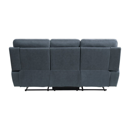 Double Reclining Sofa with Drop-Down Cup Holders 9301BUE-3