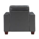 CHAIR, GRAY LEATHR GEL MATCH 9309GY-1