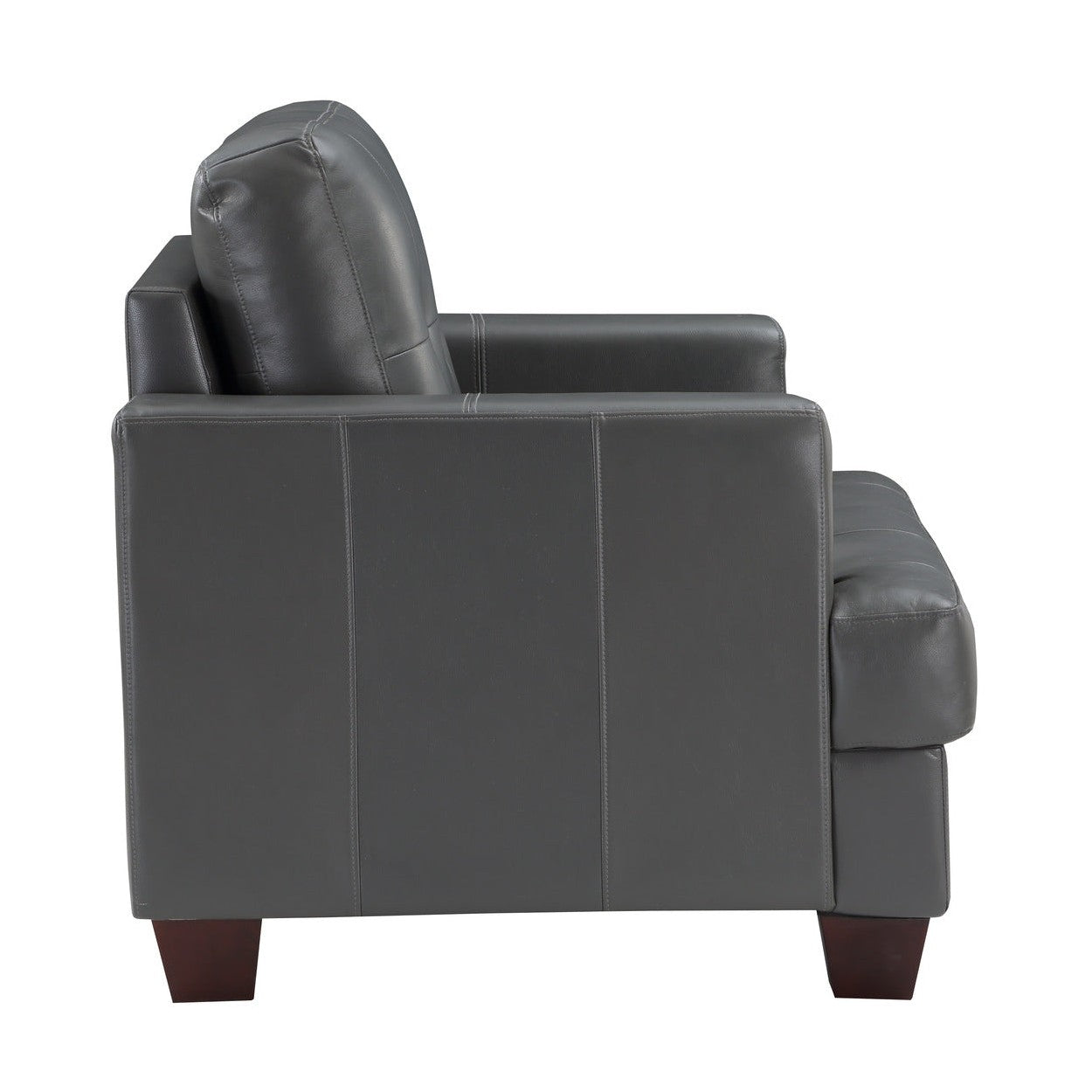 CHAIR, GRAY LEATHR GEL MATCH 9309GY-1