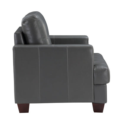 CHAIR, GRAY LEATHR GEL MATCH 9309GY-1
