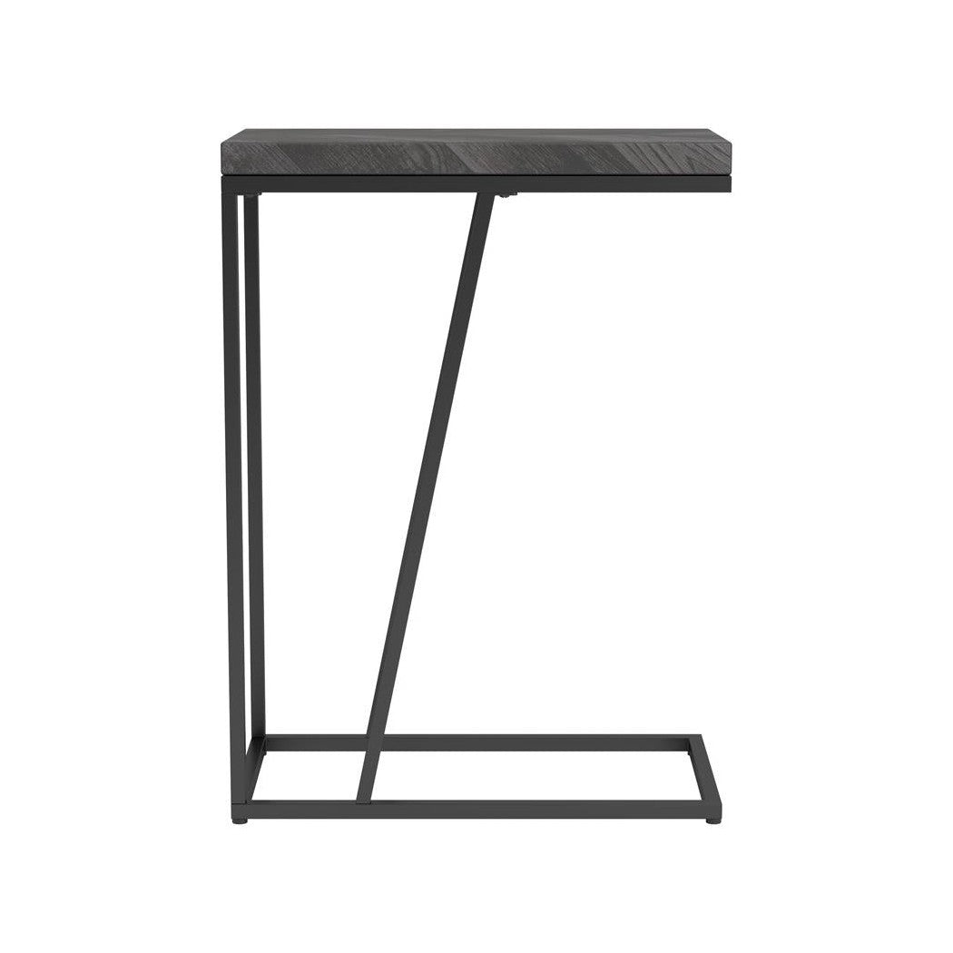 Sergio Chevron Rectangular Accent Table Rustic Grey 931146