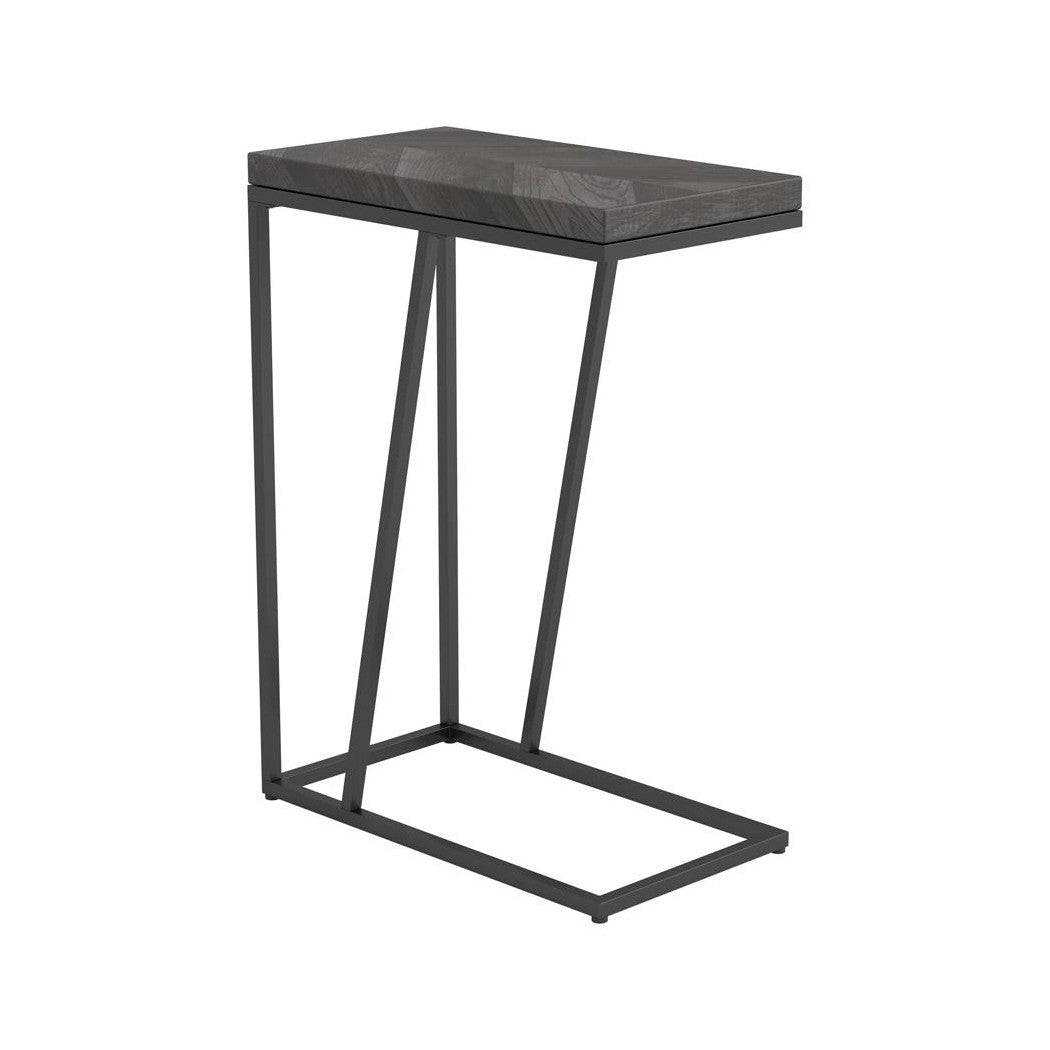 Sergio Chevron Rectangular Accent Table Rustic Grey 931146