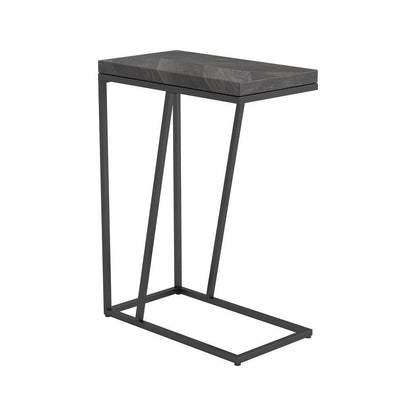 Sergio Chevron Rectangular Accent Table Rustic Grey 931146