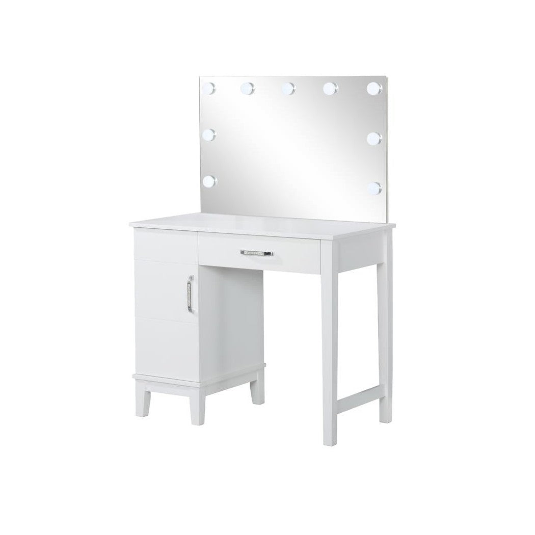 Elijah Vanity Set with LED Lights White and Dark Grey 931149