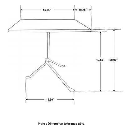 Heitor Square Accent Table with Tripod Legs Dark Brown and Gunmetal 931206