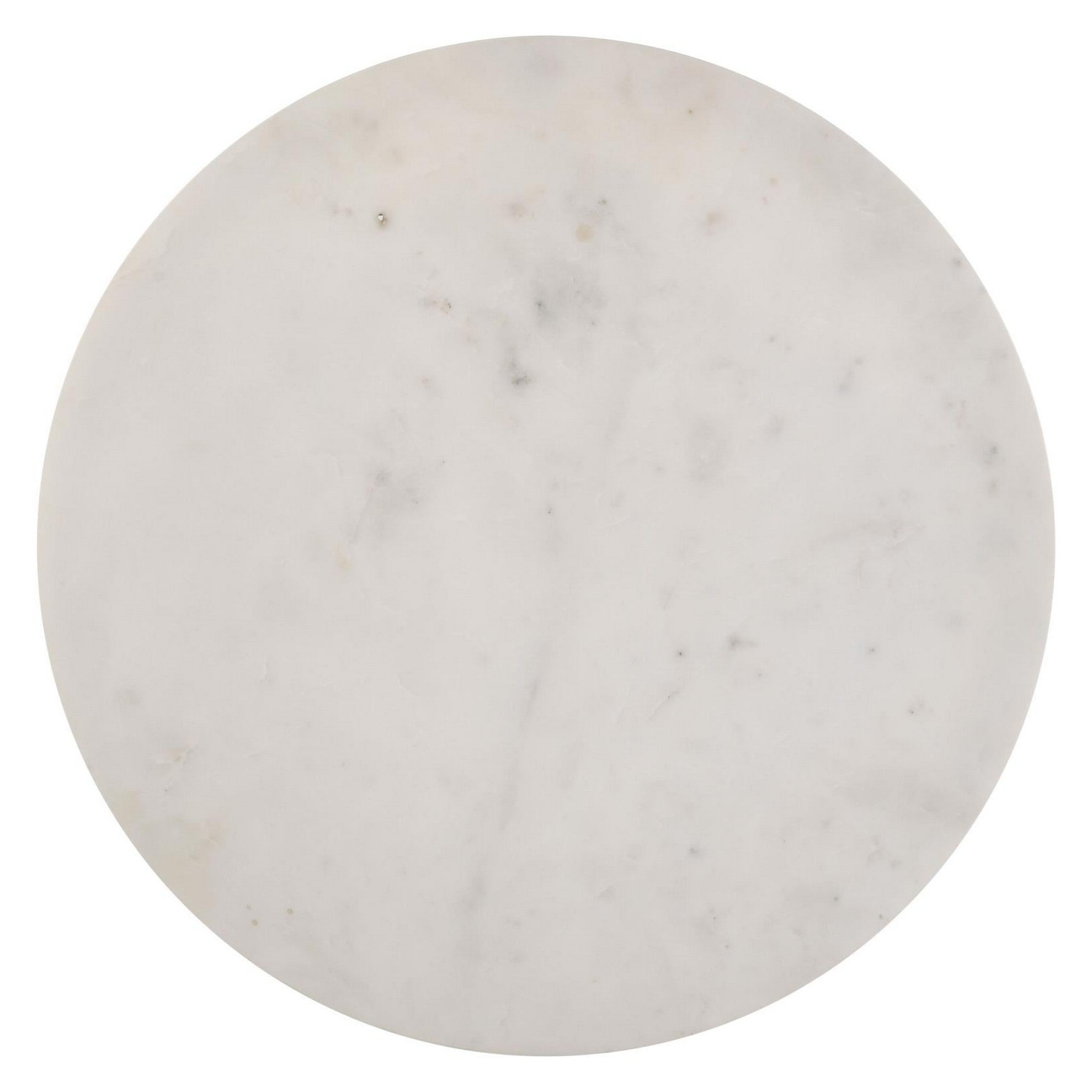 Miguel Round Accent Table with Marble Top White and Black 931227