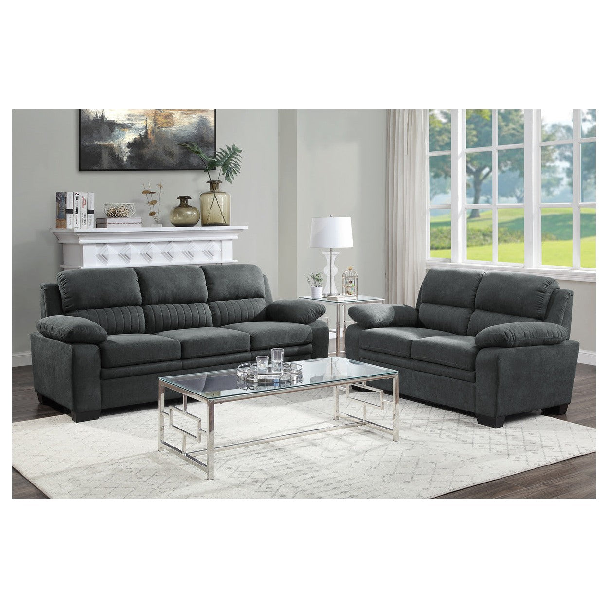 2pc Set: Sofa, Love 9333DG*2