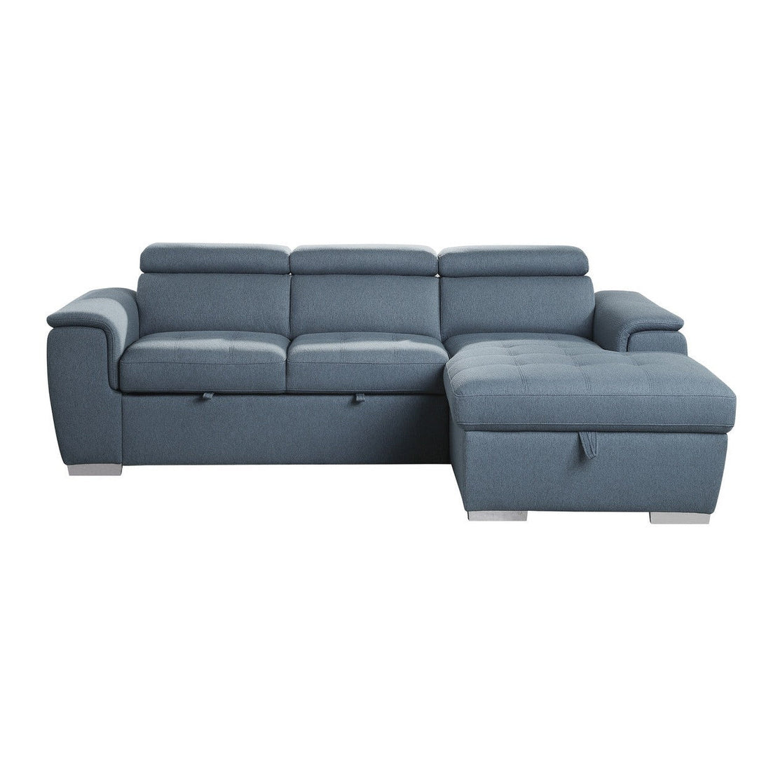 (2)2-Piece Sectional with Pull-out Bed and Adjustable Headrests 9355BU*22LRC