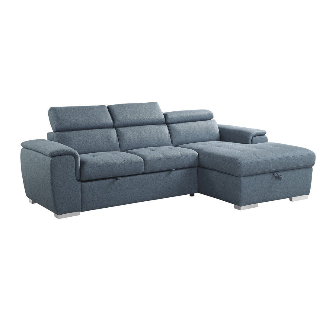 (2)2-Piece Sectional with Pull-out Bed and Adjustable Headrests 9355BU*22LRC