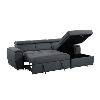 (2)2-Piece Sectional with Pull-out Bed and Adjustable Headrests 9355CC*22LRC