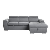 (2)2-Piece Sectional with Pull-out Bed and Adjustable Headrests 9355GY*22LRC