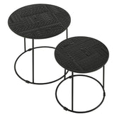 Loannis 2-piece Round Nesting Table Matte Black 935842