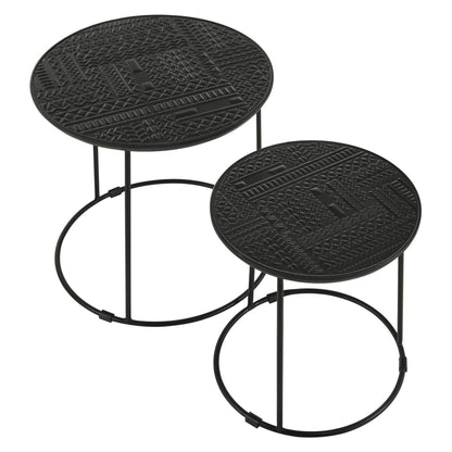 Loannis 2-piece Round Nesting Table Matte Black 935842