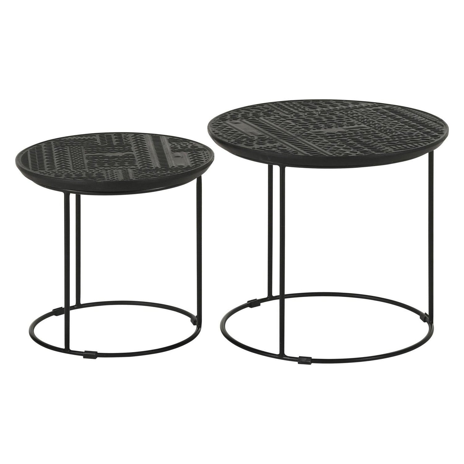 Loannis 2-piece Round Nesting Table Matte Black 935842