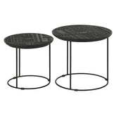Loannis 2-piece Round Nesting Table Matte Black 935842
