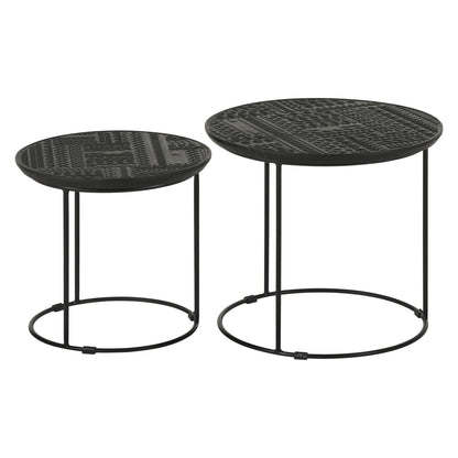 Loannis 2-piece Round Nesting Table Matte Black 935842