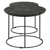 Loannis 2-piece Round Nesting Table Matte Black 935842