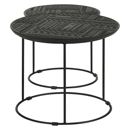 Loannis 2-piece Round Nesting Table Matte Black 935842