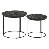 Loannis 2-piece Round Nesting Table Matte Black 935842
