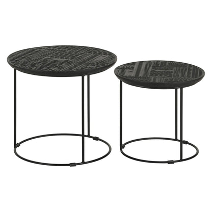 Loannis 2-piece Round Nesting Table Matte Black 935842