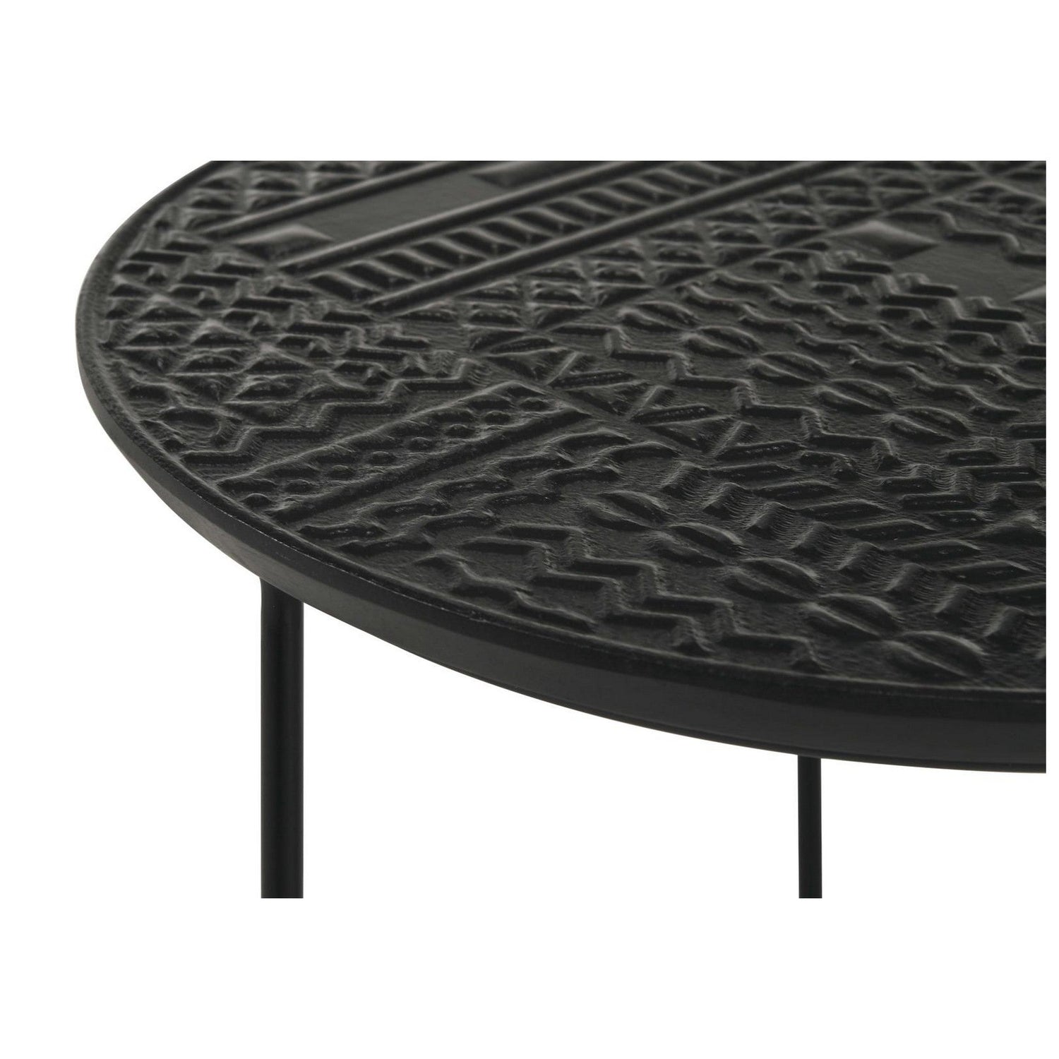 Loannis 2-piece Round Nesting Table Matte Black 935842