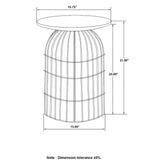 Bernardo Round Accent Table with Bird Cage Base Natural and Gunmetal 935860