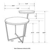Yael Round Accent Table Natural and Gunmetal 935980