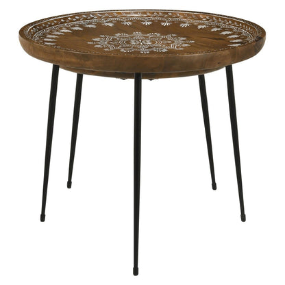 Nuala 2-piece Round Nesting Table with Tripod Tapered Legs Honey and Black 935984