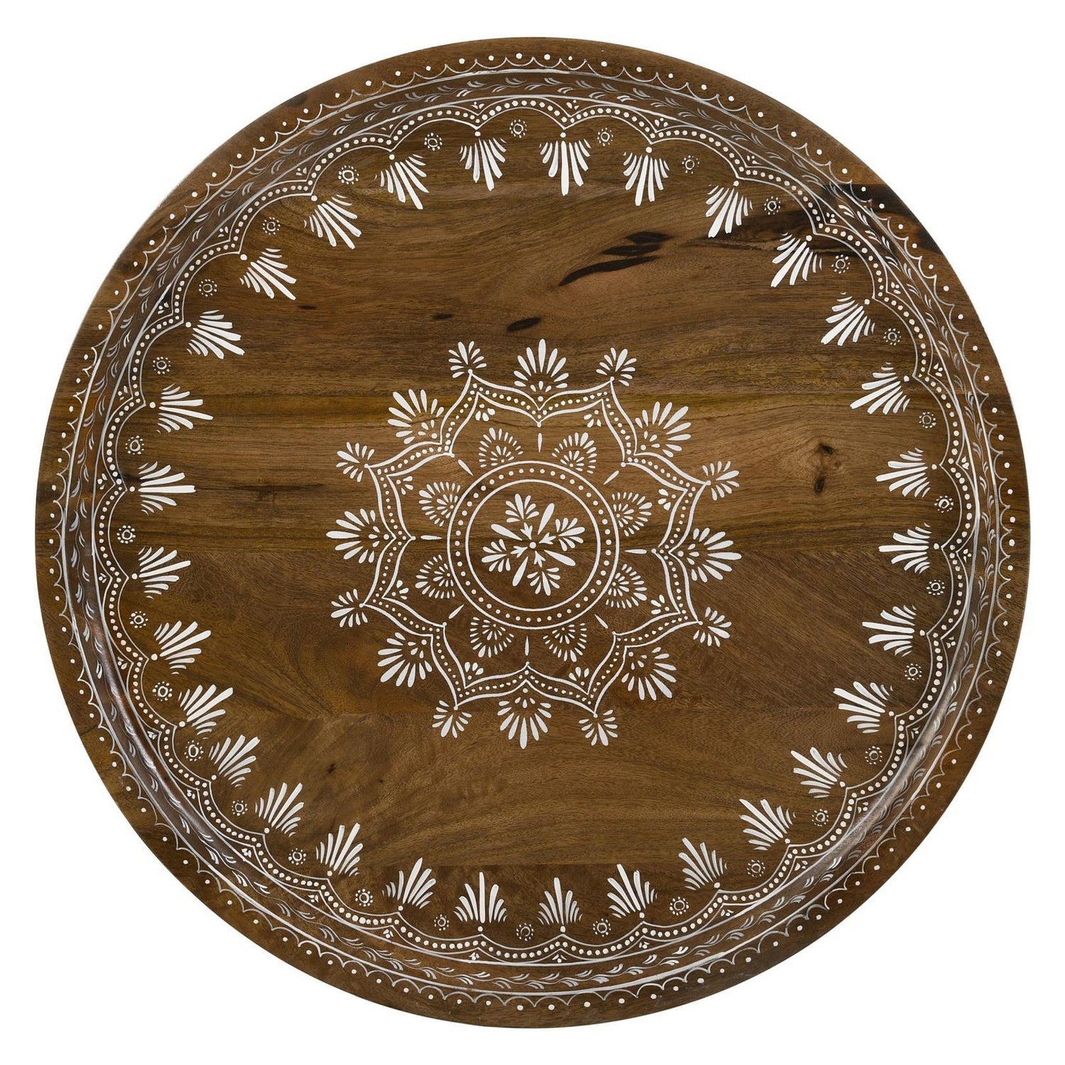 Nuala 2-piece Round Nesting Table with Tripod Tapered Legs Honey and Black 935984