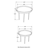 Nuala 2-piece Round Nesting Table with Tripod Tapered Legs Honey and Black 935984