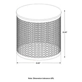 Aurora Round Accent Table with Drum Base Natural and Black 935990