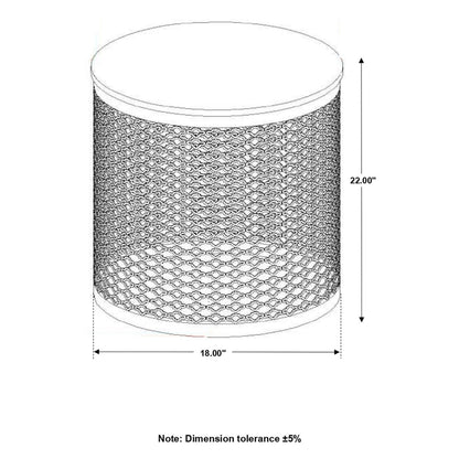 Aurora Round Accent Table with Drum Base Natural and Black 935990