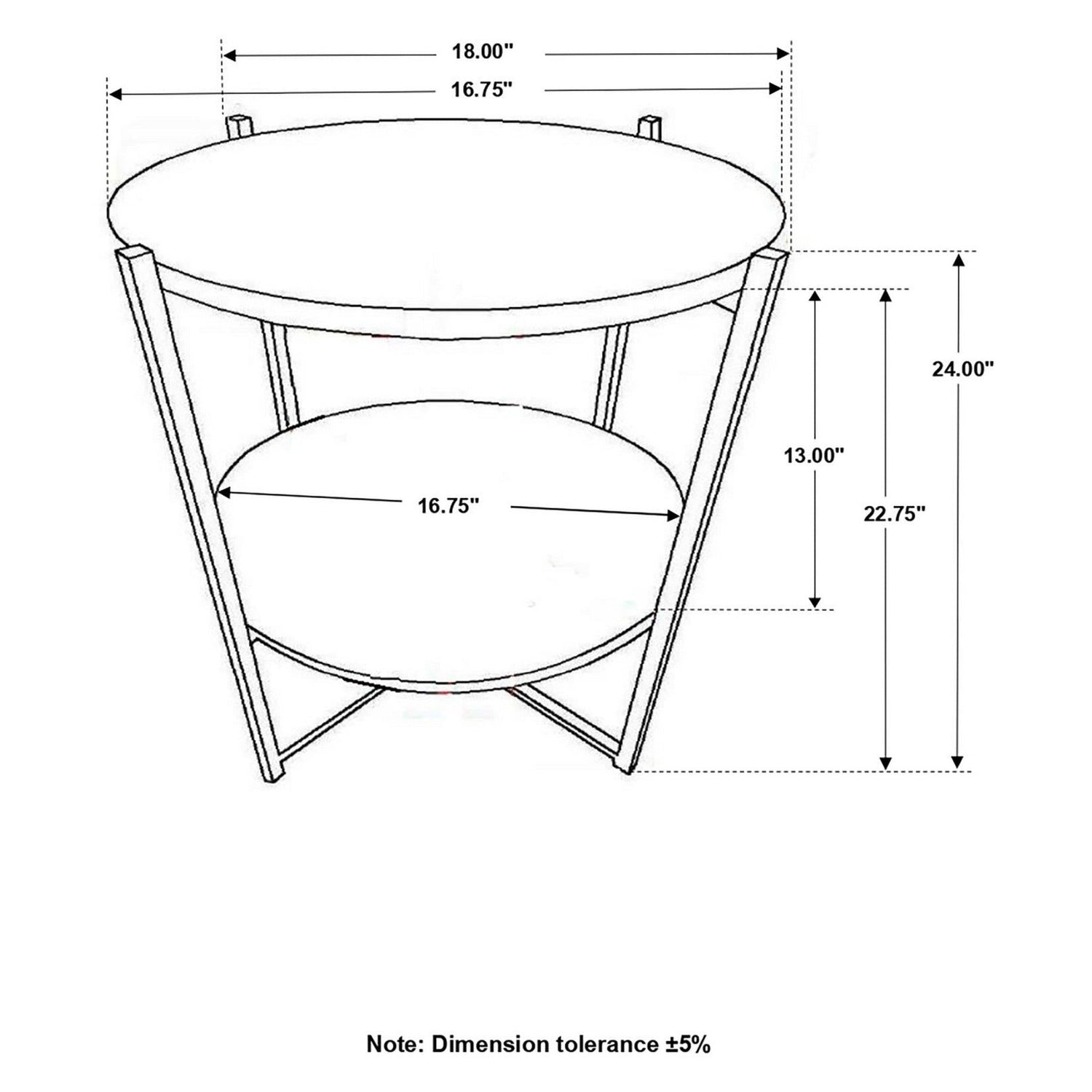 Axel Round Accent Table with Open Shelf Natural and Gunmetal 935993