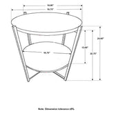 Axel Round Accent Table with Open Shelf Natural and Gunmetal 935993