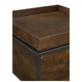 Ondrej Square Accent Table with Removable Top Tray Dark Brown and Gunmetal 936007