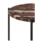 Latifa Round Accent Table with Marble Top Red and Black 936010