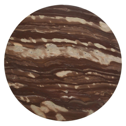 Latifa Round Accent Table with Marble Top Red and Black 936010