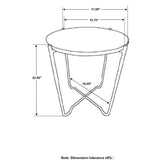 Latifa Round Accent Table with Marble Top Red and Black 936010